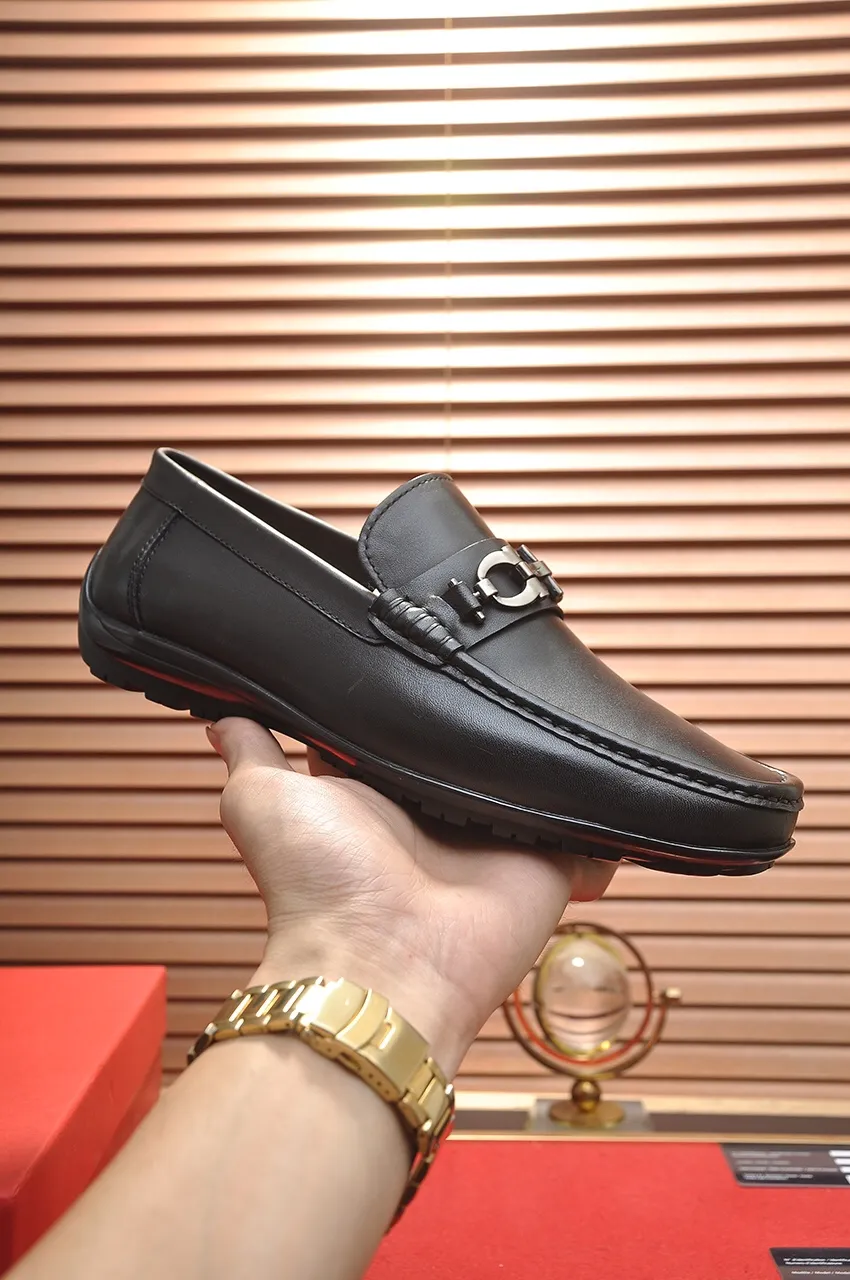 Men's shoes 💰480💶 [Ferragamo/Ferragamo] The latest model in the counter. Original imported open-sided fine cowhide hand-woven + imported 🐂 cowhide + original luxury metal buckle + original combination outsole. No pressure in comparison 38--44🎉